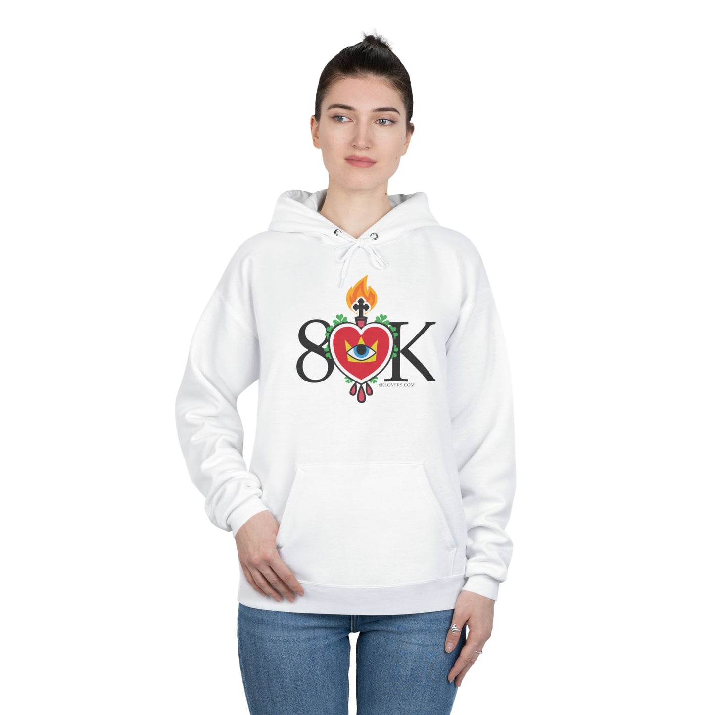 #17 Sacred Heart Flame Unisex Eco-Friendly Pullover Hoodie - Perfect for Everyday Wear & Celebrations