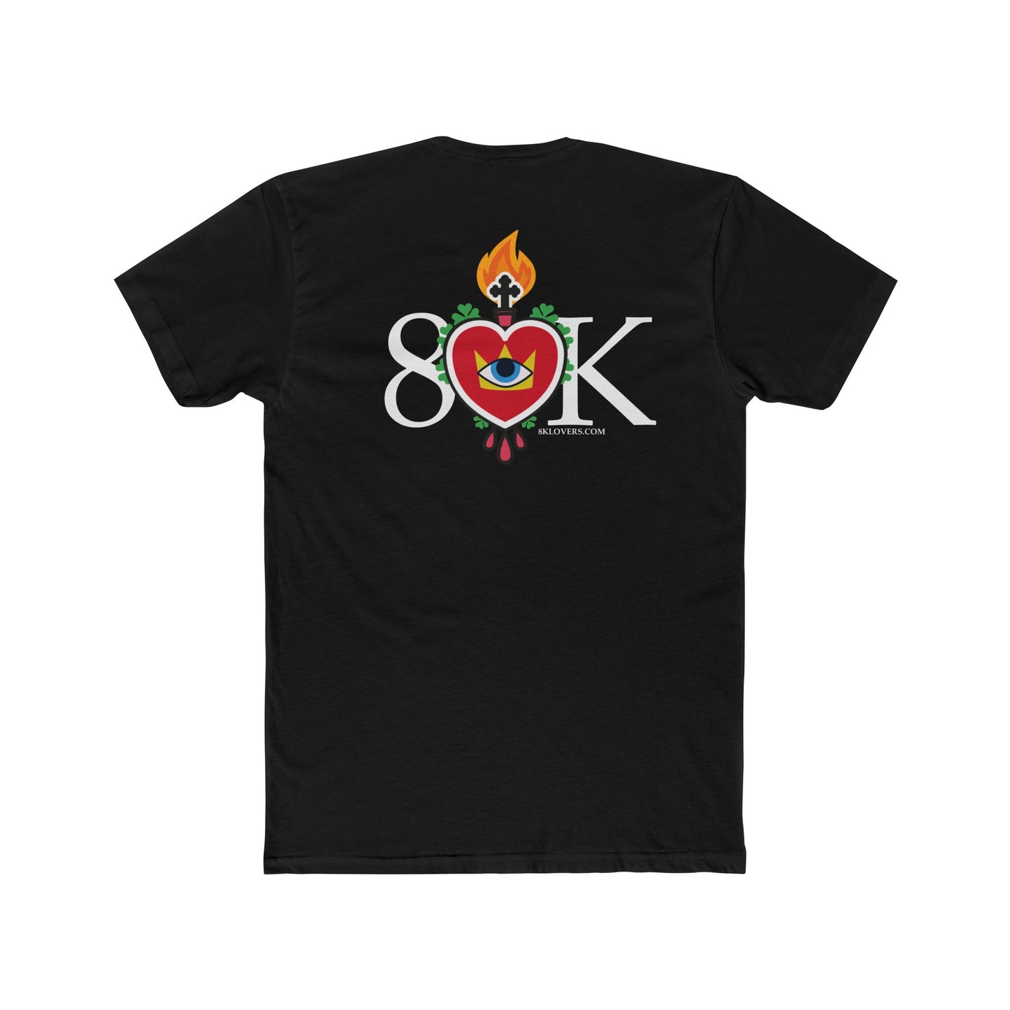 #16 Sacred Heart Flame Shirt (FRONT & BACK LOGO) Unisex Cotton Crew Tee