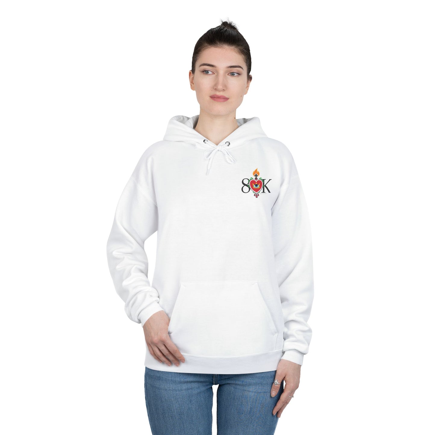 #19 Sacred Heart Flame Shirt (FRONT & BACK LOGO) Unisex EcoSmart® Pullover Hoodie Sweatshirt