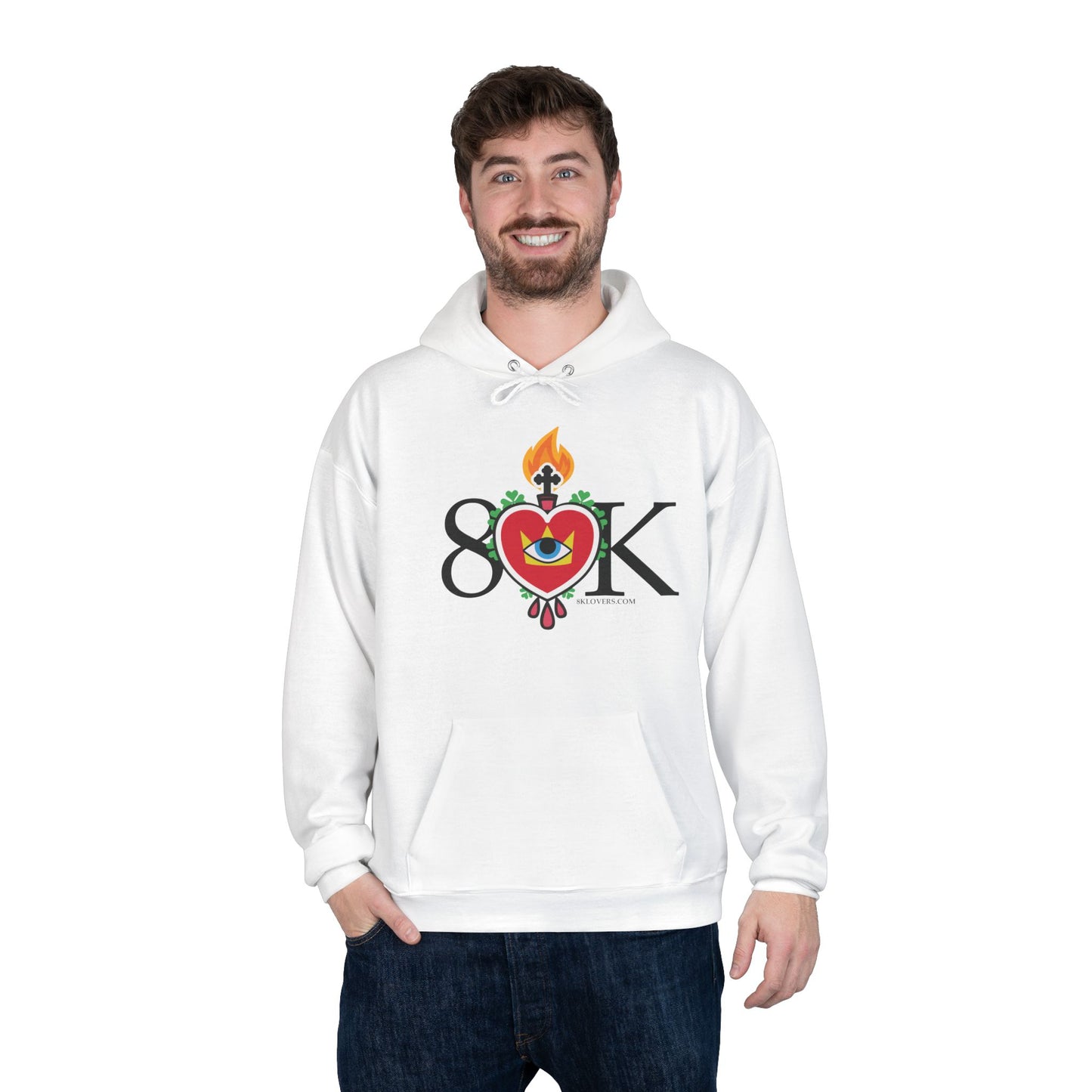 #17 Sacred Heart Flame Unisex Eco-Friendly Pullover Hoodie - Perfect for Everyday Wear & Celebrations