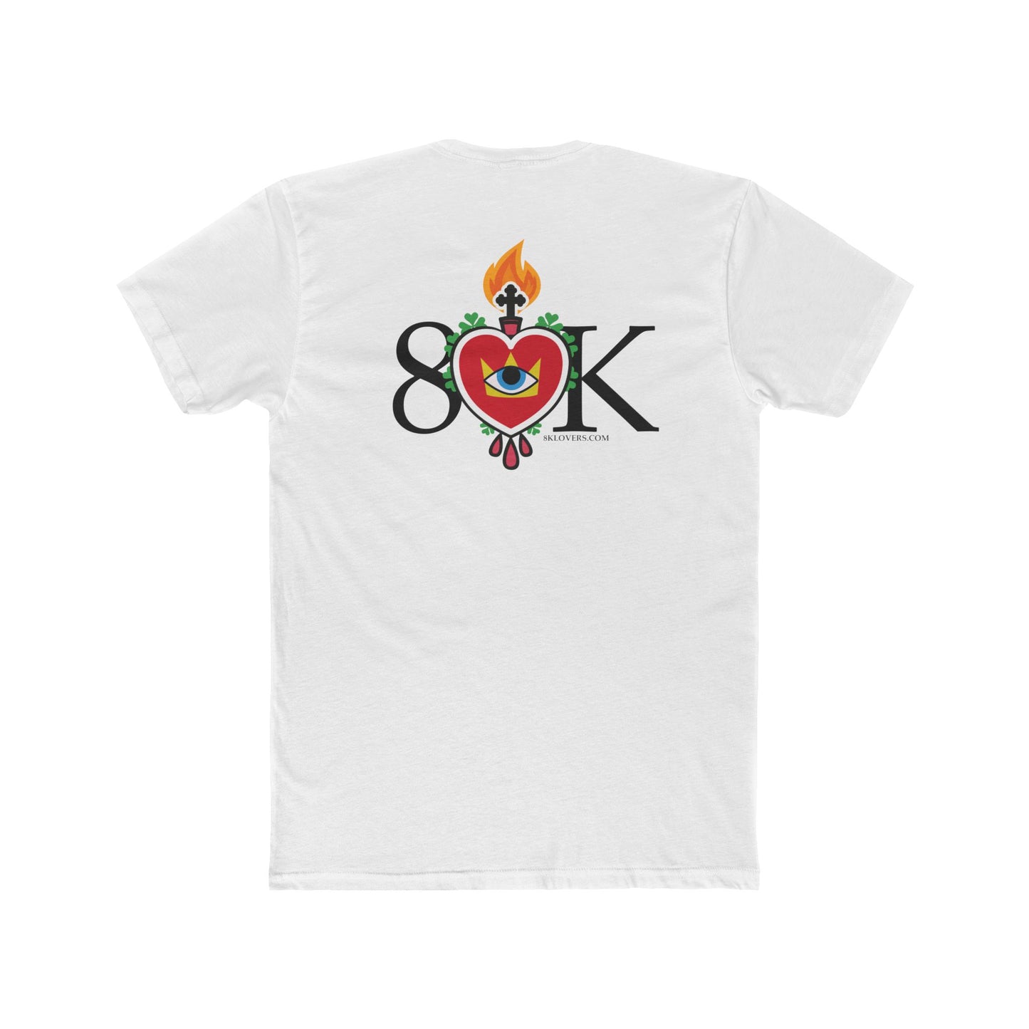 #16 Sacred Heart Flame Shirt (FRONT & BACK LOGO) Unisex Cotton Crew Tee