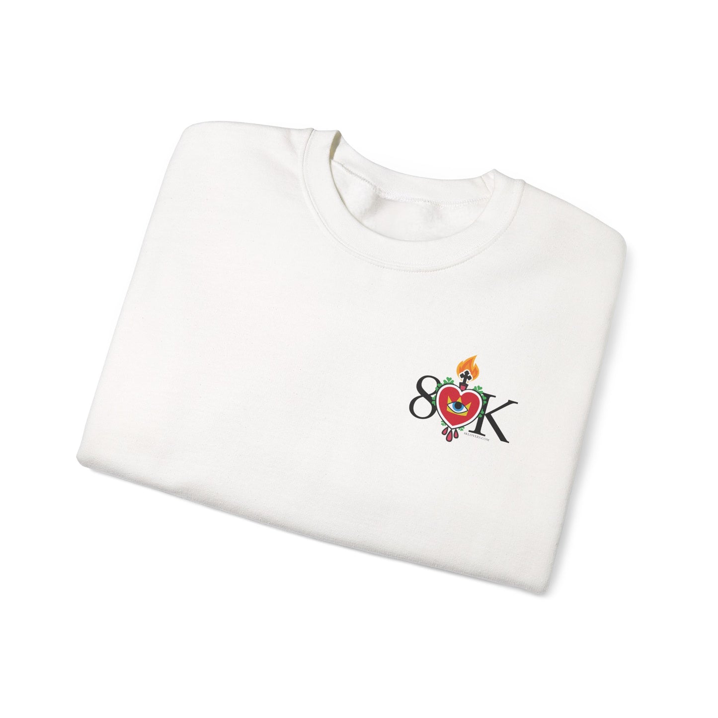 #18 Sacred Heart Flame (Both Sleeves) Design Unisex Crewneck Sweatshirt - Cozy & Stylish