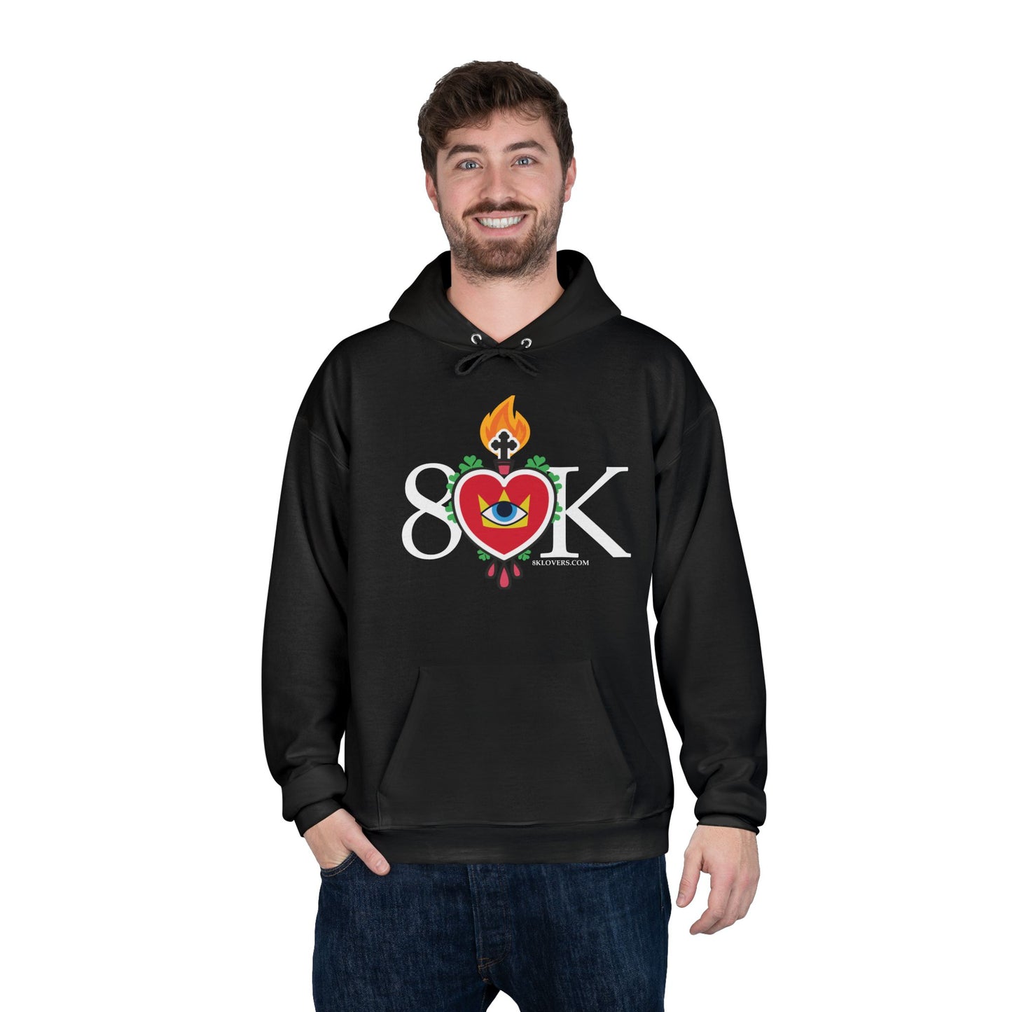 #17 Sacred Heart Flame Unisex Eco-Friendly Pullover Hoodie - Perfect for Everyday Wear & Celebrations
