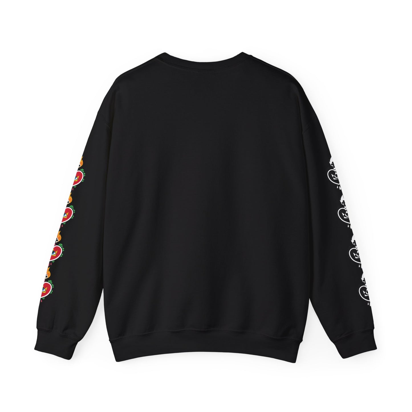 #18 Sacred Heart Flame (Both Sleeves) Design Unisex Crewneck Sweatshirt - Cozy & Stylish