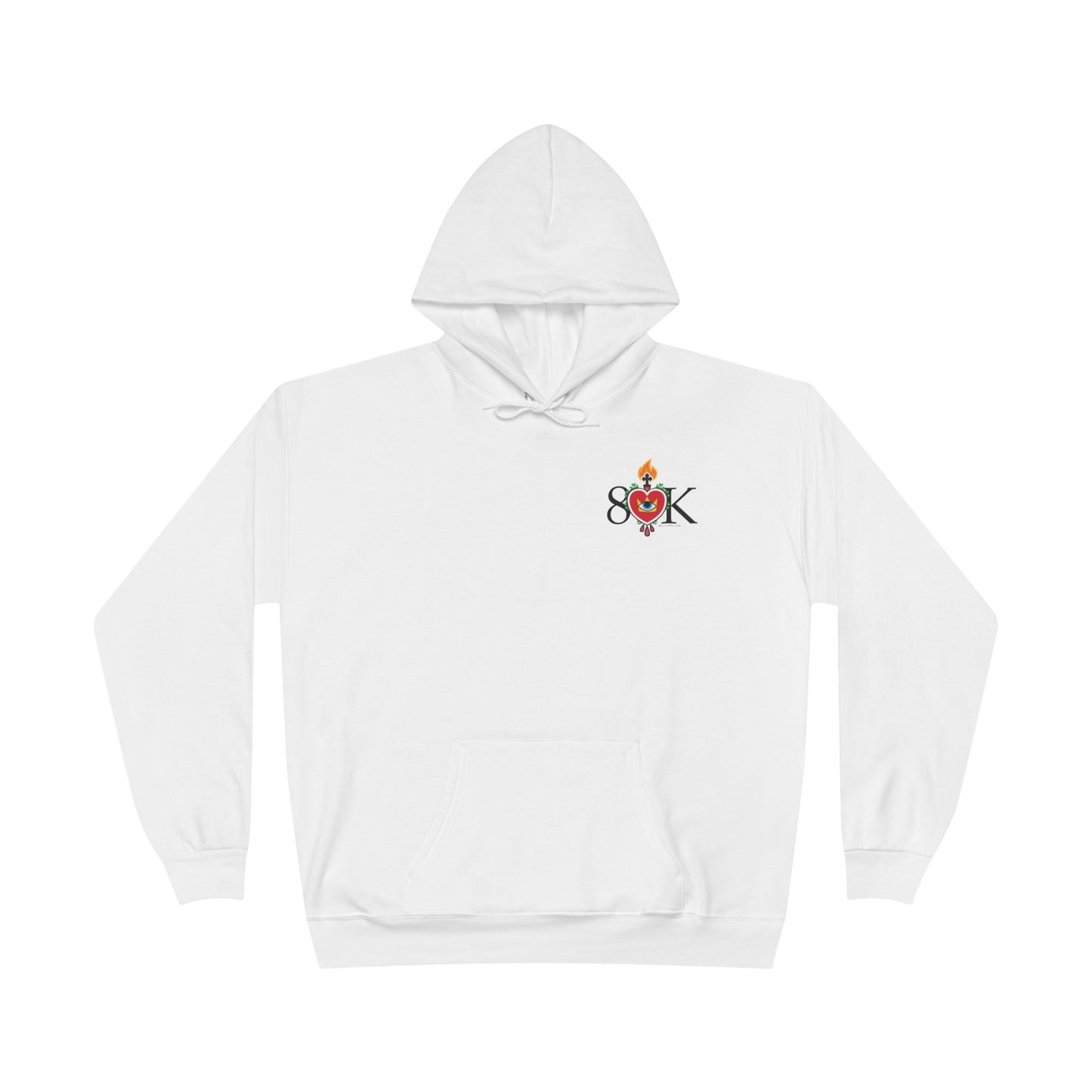 #19 Sacred Heart Flame Shirt (FRONT & BACK LOGO) Unisex EcoSmart® Pullover Hoodie Sweatshirt