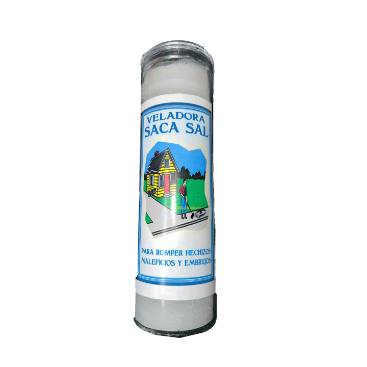 #7 STOP BAD LUCK - PREPARED CANDLE / SACA SAL -VELADORA PREPARADA