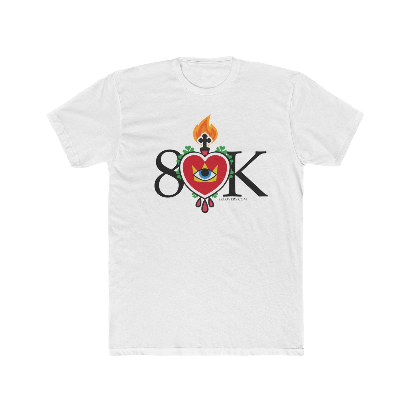 #8 Sacred Heart Flame Shirt Unisex Cotton Crew Tee