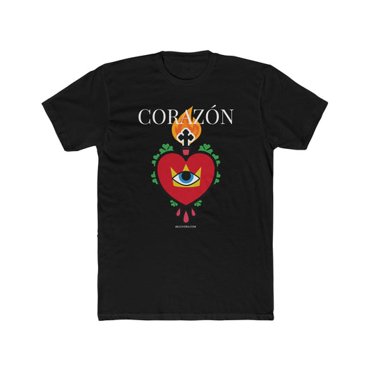 #20 Corazón Unisex Cotton Crew Tee - Bold Heart Design for Spiritual Vibes
