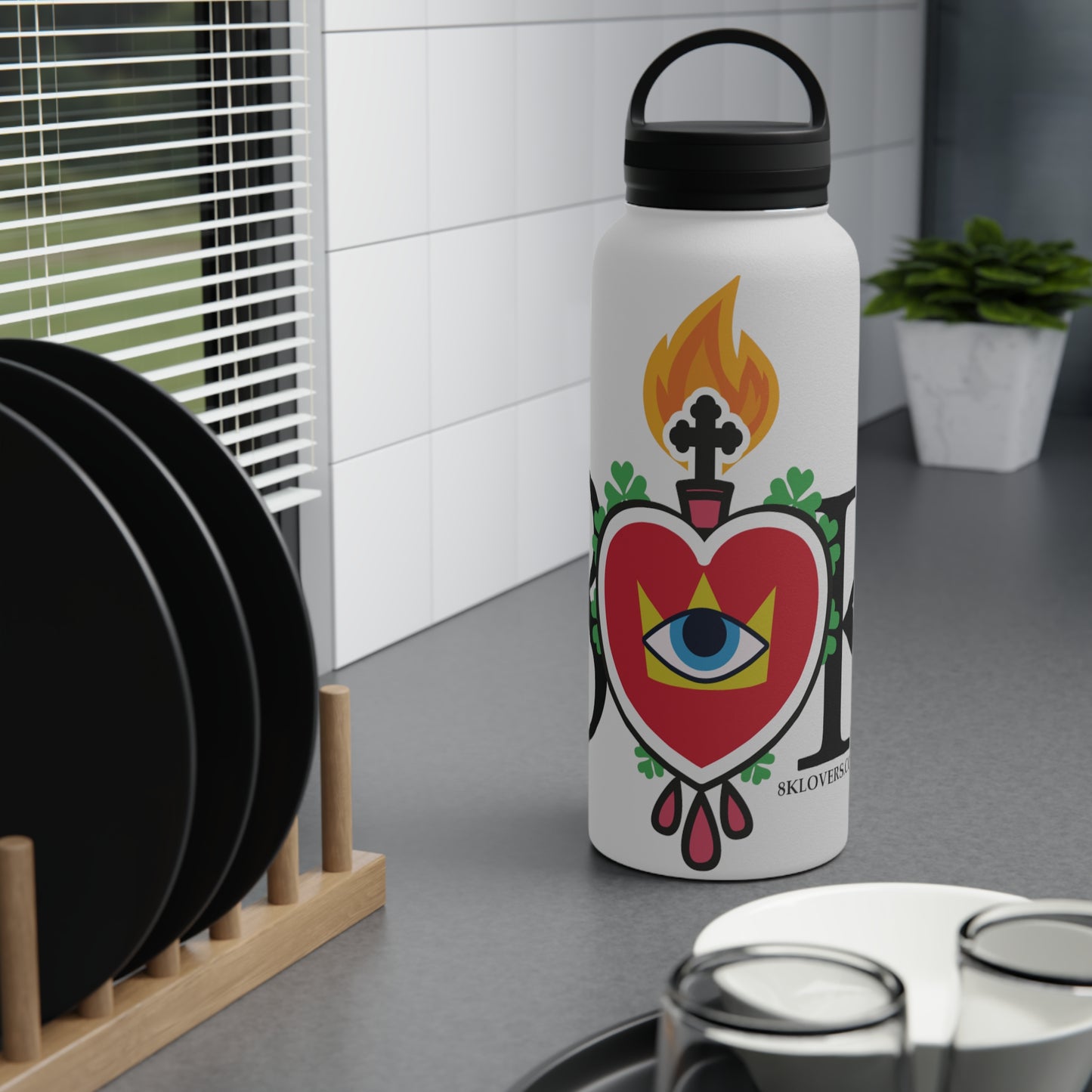 #3 Colorful Heart & Eye Stainless Steel Water Bottle