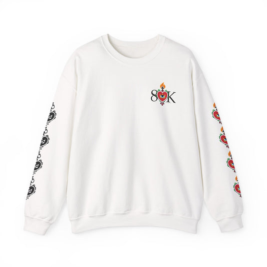 #18 Sacred Heart Flame (Both Sleeves) Design Unisex Crewneck Sweatshirt - Cozy & Stylish
